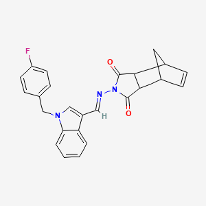 molecular formula C25H20FN3O2 B5695449 4-({[1-(4-fluorobenzyl)-1H-indol-3-yl]methylene}amino)-4-azatricyclo[5.2.1.0~2,6~]dec-8-ene-3,5-dione 