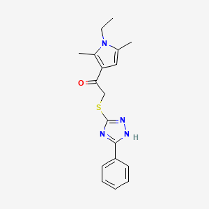 molecular formula C18H20N4OS B5695458 1-(1-ethyl-2,5-dimethyl-1H-pyrrol-3-yl)-2-[(5-phenyl-4H-1,2,4-triazol-3-yl)thio]ethanone 