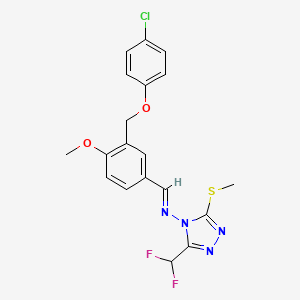 molecular formula C19H17ClF2N4O2S B5695492 N-((E)-1-{3-[(4-CHLOROPHENOXY)METHYL]-4-METHOXYPHENYL}METHYLIDENE)-N-[3-(DIFLUOROMETHYL)-5-(METHYLSULFANYL)-4H-1,2,4-TRIAZOL-4-YL]AMINE 