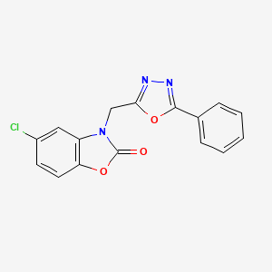 molecular formula C16H10ClN3O3 B5695509 5-chloro-3-[(5-phenyl-1,3,4-oxadiazol-2-yl)methyl]-1,3-benzoxazol-2(3H)-one 