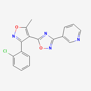 molecular formula C17H11ClN4O2 B5695539 3-{5-[3-(2-Chlorophenyl)-5-methyl-1,2-oxazol-4-yl]-1,2,4-oxadiazol-3-yl}pyridine 