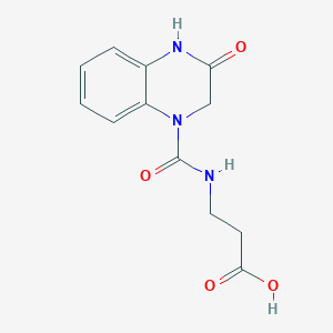 molecular formula C12H13N3O4 B5695544 N-[(3-oxo-3,4-dihydro-1(2H)-quinoxalinyl)carbonyl]-beta-alanine 