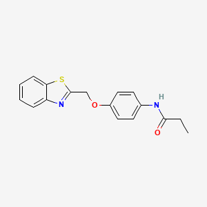 molecular formula C17H16N2O2S B5695553 N-[4-(1,3-benzothiazol-2-ylmethoxy)phenyl]propanamide 