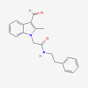 2-(3-formyl-2-methyl-1H-indol-1-yl)-N-(2-phenylethyl)acetamide
