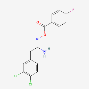 molecular formula C15H11Cl2FN2O2 B5695588 2-(3,4-dichlorophenyl)-N'-[(4-fluorobenzoyl)oxy]ethanimidamide 
