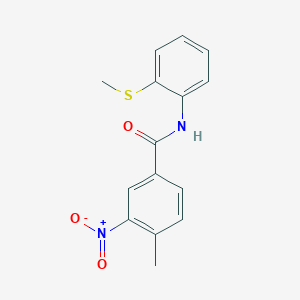 molecular formula C15H14N2O3S B5695609 4-methyl-N-[2-(methylthio)phenyl]-3-nitrobenzamide 