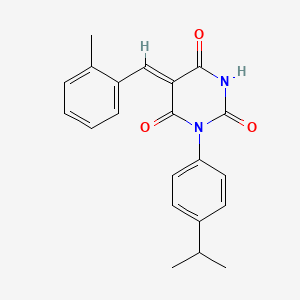 molecular formula C21H20N2O3 B5695649 1-(4-isopropylphenyl)-5-(2-methylbenzylidene)-2,4,6(1H,3H,5H)-pyrimidinetrione 