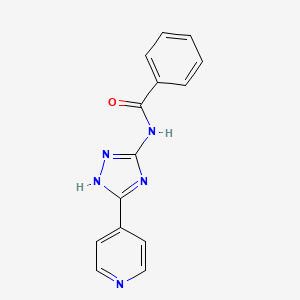 molecular formula C14H11N5O B5695655 N-[5-(4-吡啶基)-1H-1,2,4-三唑-3-基]苯甲酰胺 