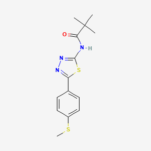 molecular formula C14H17N3OS2 B5695676 2,2-dimethyl-N-{5-[4-(methylthio)phenyl]-1,3,4-thiadiazol-2-yl}propanamide 