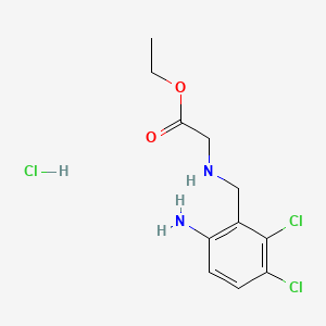 molecular formula C11H15Cl3N2O2 B569569 2-[(6-氨基-2,3-二氯苯基)甲基氨基]乙酸乙酯；盐酸盐 CAS No. 85325-12-8