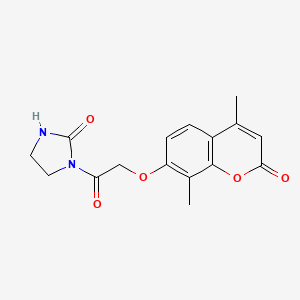 molecular formula C16H16N2O5 B5695703 1-{[(4,8-dimethyl-2-oxo-2H-chromen-7-yl)oxy]acetyl}-2-imidazolidinone 