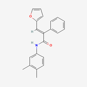 molecular formula C21H19NO2 B5695716 N-(3,4-dimethylphenyl)-3-(2-furyl)-2-phenylacrylamide 