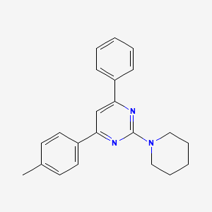 molecular formula C22H23N3 B5695726 4-(4-methylphenyl)-6-phenyl-2-(1-piperidinyl)pyrimidine 