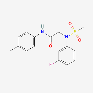 molecular formula C16H17FN2O3S B5695732 N~2~-(3-fluorophenyl)-N~1~-(4-methylphenyl)-N~2~-(methylsulfonyl)glycinamide 