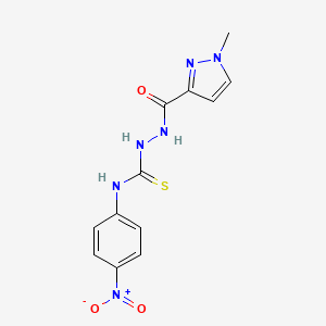 molecular formula C12H12N6O3S B5695740 2-[(1-methyl-1H-pyrazol-3-yl)carbonyl]-N-(4-nitrophenyl)hydrazinecarbothioamide 