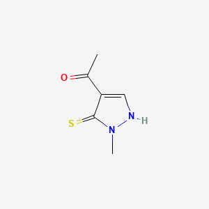 molecular formula C6H8N2OS B569575 1-(5-Mercapto-1-methyl-1H-pyrazol-4-yl)ethanone CAS No. 111493-63-1