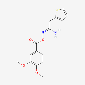 molecular formula C15H16N2O4S B5695755 N'-[(3,4-dimethoxybenzoyl)oxy]-2-(2-thienyl)ethanimidamide 