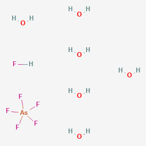 molecular formula AsF6H13O6 B569576 AsF5.HF.6H2O CAS No. 121995-33-3