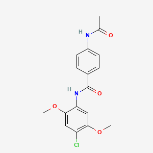 molecular formula C17H17ClN2O4 B5695762 4-(acetylamino)-N-(4-chloro-2,5-dimethoxyphenyl)benzamide 
