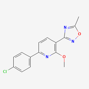 6-(4-chlorophenyl)-2-methoxy-3-(5-methyl-1,2,4-oxadiazol-3-yl)pyridine