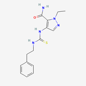 molecular formula C15H19N5OS B5695823 1-ethyl-4-({[(2-phenylethyl)amino]carbonothioyl}amino)-1H-pyrazole-5-carboxamide 