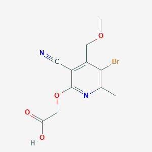 molecular formula C11H11BrN2O4 B5695849 {[5-bromo-3-cyano-4-(methoxymethyl)-6-methyl-2-pyridinyl]oxy}acetic acid 
