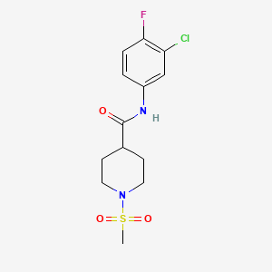 molecular formula C13H16ClFN2O3S B5695894 N-(3-chloro-4-fluorophenyl)-1-(methylsulfonyl)-4-piperidinecarboxamide 