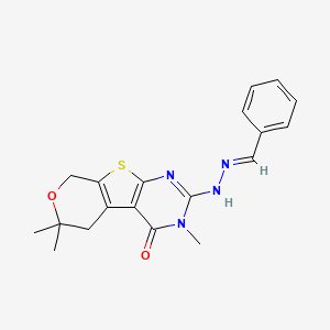 molecular formula C19H20N4O2S B5695921 benzaldehyde (3,6,6-trimethyl-4-oxo-3,5,6,8-tetrahydro-4H-pyrano[4',3':4,5]thieno[2,3-d]pyrimidin-2-yl)hydrazone 