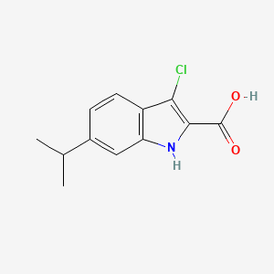 molecular formula C12H12ClNO2 B569595 3-Chloro-6-isopropyl-1H-indole-2-carboxylic acid CAS No. 1312137-82-8