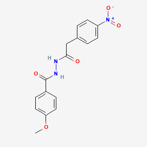molecular formula C16H15N3O5 B5695971 4-methoxy-N'-[(4-nitrophenyl)acetyl]benzohydrazide 