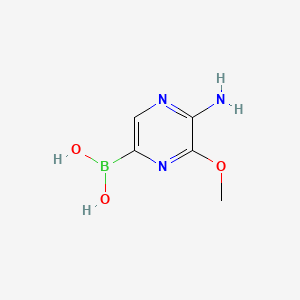 molecular formula C5H8BN3O3 B569598 (5-Amino-6-methoxypyrazin-2-yl)boronic acid CAS No. 1161497-38-6