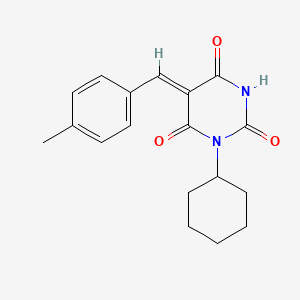 molecular formula C18H20N2O3 B5695982 1-cyclohexyl-5-(4-methylbenzylidene)-2,4,6(1H,3H,5H)-pyrimidinetrione 
