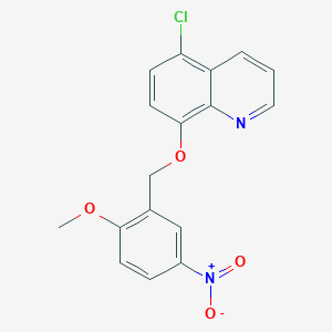 molecular formula C17H13ClN2O4 B5695988 5-chloro-8-[(2-methoxy-5-nitrobenzyl)oxy]quinoline 
