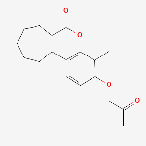 molecular formula C18H20O4 B5696002 4-methyl-3-(2-oxopropoxy)-8,9,10,11-tetrahydrocyclohepta[c]chromen-6(7H)-one 