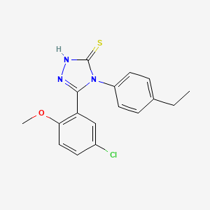molecular formula C17H16ClN3OS B5696018 5-(5-chloro-2-methoxyphenyl)-4-(4-ethylphenyl)-2,4-dihydro-3H-1,2,4-triazole-3-thione 