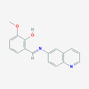 molecular formula C17H14N2O2 B5696037 2-methoxy-6-[(6-quinolinylimino)methyl]phenol 