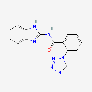molecular formula C15H11N7O B5696073 N-1H-benzimidazol-2-yl-2-(1H-tetrazol-1-yl)benzamide 