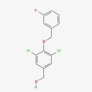 molecular formula C14H11Cl2FO2 B5696081 {3,5-dichloro-4-[(3-fluorobenzyl)oxy]phenyl}methanol 