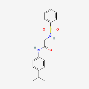 molecular formula C17H20N2O3S B5696092 N~1~-(4-isopropylphenyl)-N~2~-(phenylsulfonyl)glycinamide 
