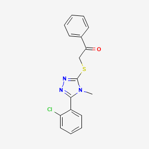 molecular formula C17H14ClN3OS B5696095 2-{[5-(2-chlorophenyl)-4-methyl-4H-1,2,4-triazol-3-yl]thio}-1-phenylethanone 