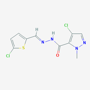 molecular formula C10H8Cl2N4OS B5696131 4-chloro-N'-[(5-chloro-2-thienyl)methylene]-1-methyl-1H-pyrazole-5-carbohydrazide 