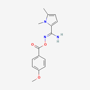 molecular formula C15H17N3O3 B5696161 N'-[(4-methoxybenzoyl)oxy]-1,5-dimethyl-1H-pyrrole-2-carboximidamide 
