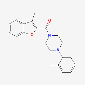 molecular formula C21H22N2O2 B5696225 1-[(3-methyl-1-benzofuran-2-yl)carbonyl]-4-(2-methylphenyl)piperazine 