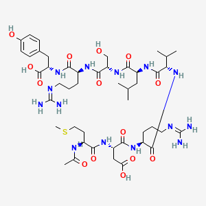molecular formula C46H76N14O14S B569625 Ac-Met-Asp-Arg-Val-Leu-Ser-Arg-Tyr-OH CAS No. 120944-71-0