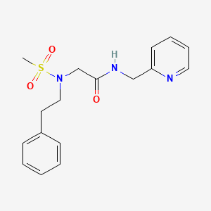 molecular formula C17H21N3O3S B5696280 N~2~-(methylsulfonyl)-N~2~-(2-phenylethyl)-N~1~-(2-pyridinylmethyl)glycinamide 