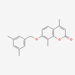 molecular formula C20H20O3 B5696286 7-[(3,5-dimethylbenzyl)oxy]-4,8-dimethyl-2H-chromen-2-one 