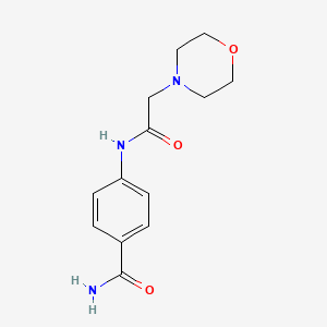 molecular formula C13H17N3O3 B5696312 4-[(4-morpholinylacetyl)amino]benzamide 