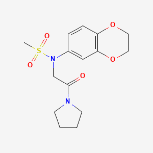 molecular formula C15H20N2O5S B5696329 N-(2,3-Dihydro-benzo[1,4]dioxin-6-yl)-N-(2-oxo-2-pyrrolidin-1-yl-ethyl)-methanesulfonamide 