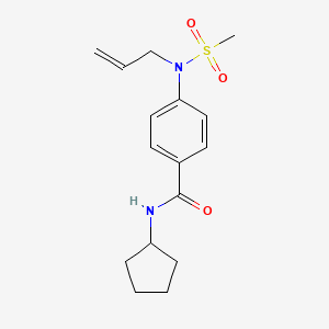 molecular formula C16H22N2O3S B5696331 4-[allyl(methylsulfonyl)amino]-N-cyclopentylbenzamide 