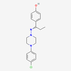 molecular formula C19H22ClN3O B5696346 4-{N-[4-(4-chlorophenyl)-1-piperazinyl]propanimidoyl}phenol 
